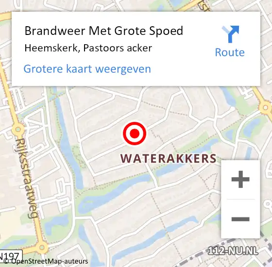 Locatie op kaart van de 112 melding: Brandweer Met Grote Spoed Naar Heemskerk, Pastoors acker op 31 mei 2024 14:41