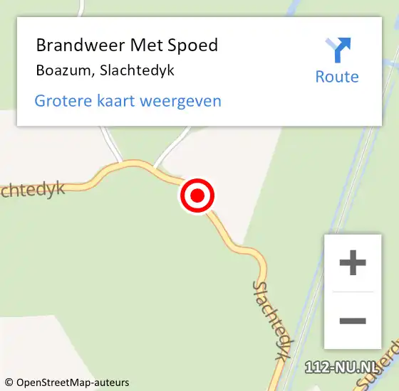 Locatie op kaart van de 112 melding: Brandweer Met Spoed Naar Boazum, Slachtedyk op 31 mei 2024 15:02