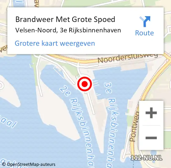 Locatie op kaart van de 112 melding: Brandweer Met Grote Spoed Naar Velsen-Noord, 3e Rijksbinnenhaven op 16 oktober 2013 22:38