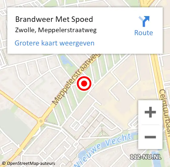Locatie op kaart van de 112 melding: Brandweer Met Spoed Naar Zwolle, Meppelerstraatweg op 31 mei 2024 15:28