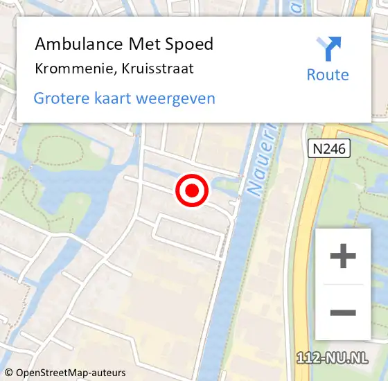 Locatie op kaart van de 112 melding: Ambulance Met Spoed Naar Krommenie, Kruisstraat op 31 mei 2024 15:34