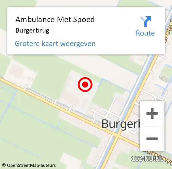 Locatie op kaart van de 112 melding: Ambulance Met Spoed Naar Burgerbrug op 31 mei 2024 16:15