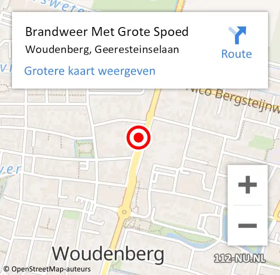 Locatie op kaart van de 112 melding: Brandweer Met Grote Spoed Naar Woudenberg, Geeresteinselaan op 31 mei 2024 16:31