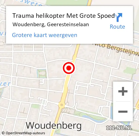 Locatie op kaart van de 112 melding: Trauma helikopter Met Grote Spoed Naar Woudenberg, Geeresteinselaan op 31 mei 2024 16:34