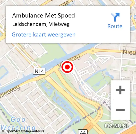 Locatie op kaart van de 112 melding: Ambulance Met Spoed Naar Leidschendam, Vlietweg op 31 mei 2024 17:00