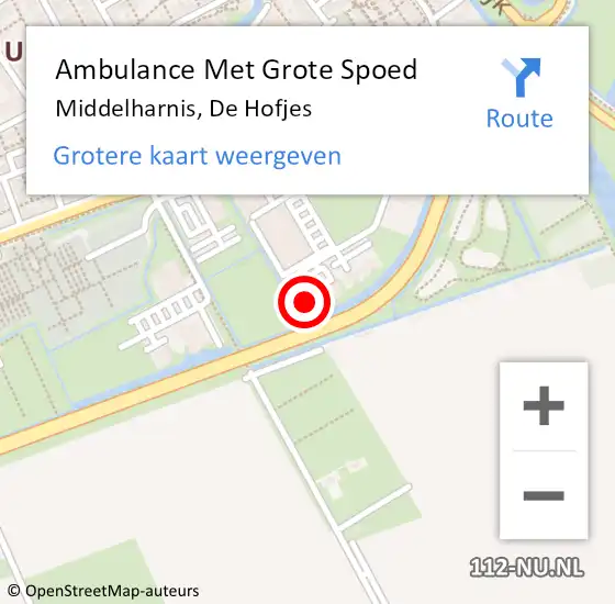 Locatie op kaart van de 112 melding: Ambulance Met Grote Spoed Naar Middelharnis, De Hofjes op 31 mei 2024 17:07