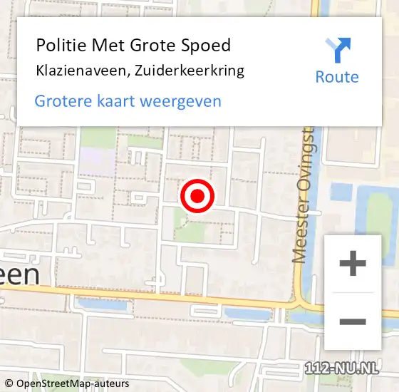 Locatie op kaart van de 112 melding: Politie Met Grote Spoed Naar Klazienaveen, Zuiderkeerkring op 31 mei 2024 17:16