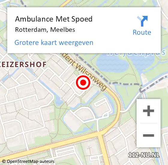 Locatie op kaart van de 112 melding: Ambulance Met Spoed Naar Rotterdam, Meelbes op 31 mei 2024 17:50