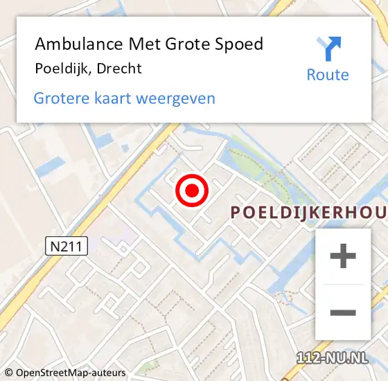 Locatie op kaart van de 112 melding: Ambulance Met Grote Spoed Naar Poeldijk, Drecht op 31 mei 2024 17:52