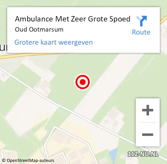 Locatie op kaart van de 112 melding: Ambulance Met Zeer Grote Spoed Naar Oud Ootmarsum op 31 mei 2024 18:00