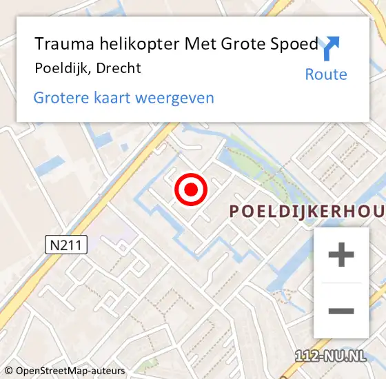 Locatie op kaart van de 112 melding: Trauma helikopter Met Grote Spoed Naar Poeldijk, Drecht op 31 mei 2024 18:03