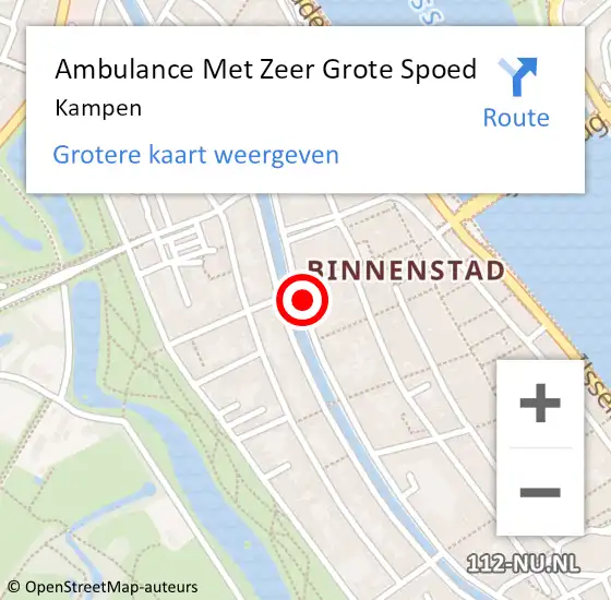 Locatie op kaart van de 112 melding: Ambulance Met Zeer Grote Spoed Naar Kampen op 31 mei 2024 18:48