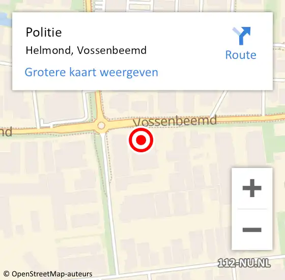 Locatie op kaart van de 112 melding: Politie Helmond, Vossenbeemd op 31 mei 2024 18:52