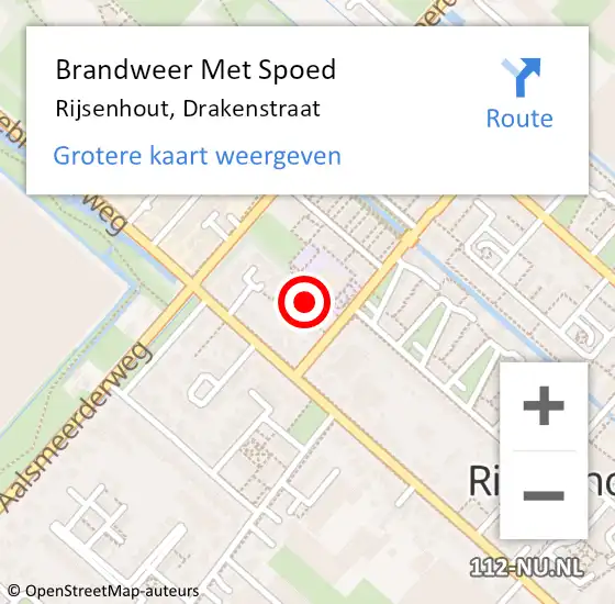Locatie op kaart van de 112 melding: Brandweer Met Spoed Naar Rijsenhout, Drakenstraat op 31 mei 2024 18:53