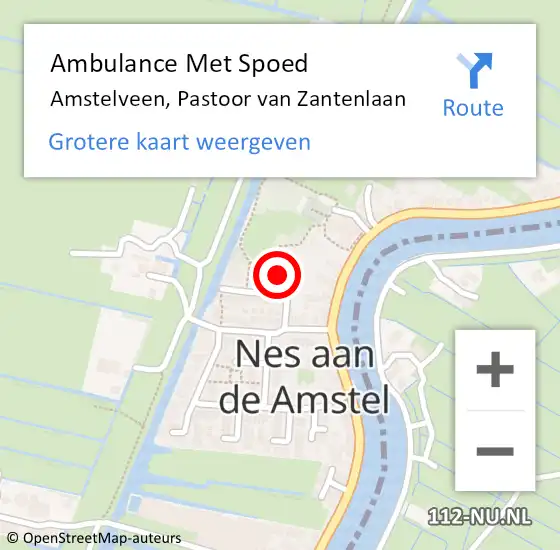 Locatie op kaart van de 112 melding: Ambulance Met Spoed Naar Amstelveen, Pastoor van Zantenlaan op 31 mei 2024 18:54