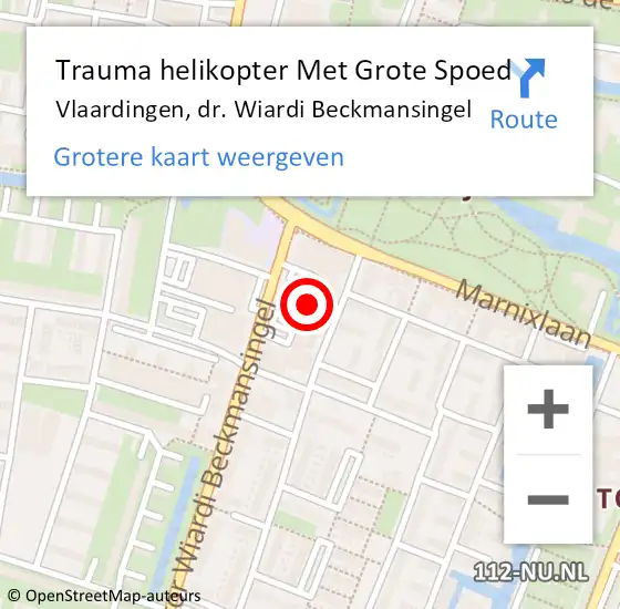 Locatie op kaart van de 112 melding: Trauma helikopter Met Grote Spoed Naar Vlaardingen, dr. Wiardi Beckmansingel op 31 mei 2024 18:57