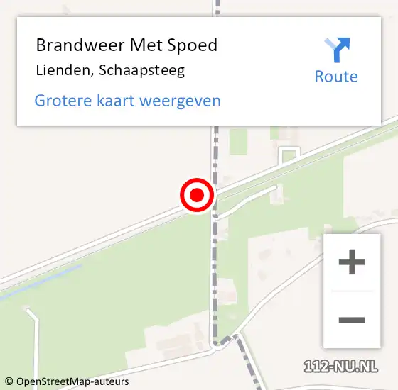 Locatie op kaart van de 112 melding: Brandweer Met Spoed Naar Lienden, Schaapsteeg op 31 mei 2024 19:25