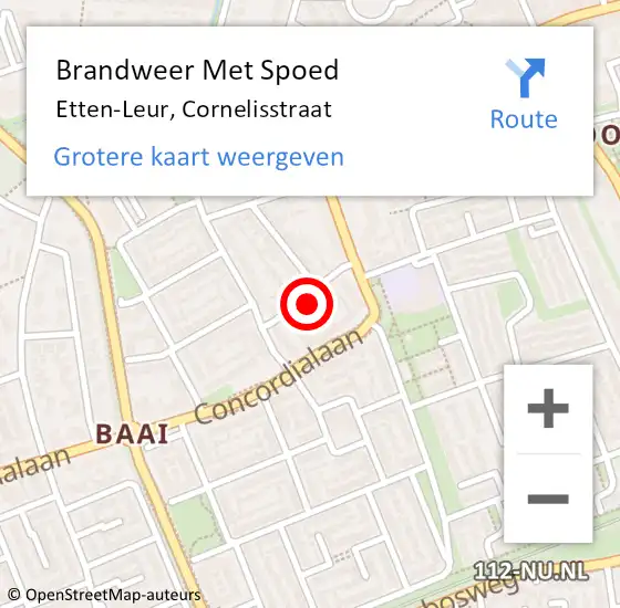 Locatie op kaart van de 112 melding: Brandweer Met Spoed Naar Etten-Leur, Cornelisstraat op 31 mei 2024 20:00