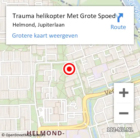 Locatie op kaart van de 112 melding: Trauma helikopter Met Grote Spoed Naar Helmond, Jupiterlaan op 31 mei 2024 20:23