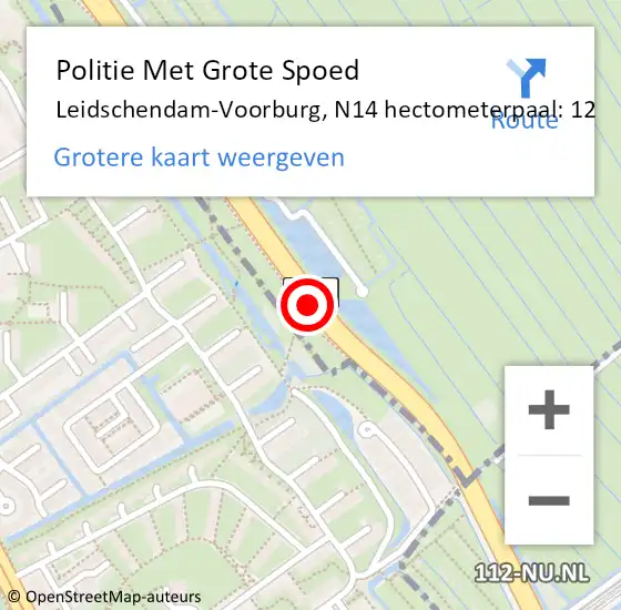 Locatie op kaart van de 112 melding: Politie Met Grote Spoed Naar Leidschendam-Voorburg, N14 hectometerpaal: 12 op 31 mei 2024 20:40