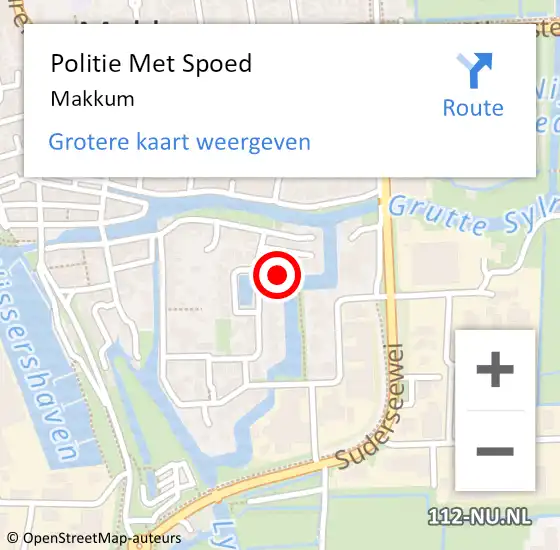 Locatie op kaart van de 112 melding: Politie Met Spoed Naar Makkum op 31 mei 2024 21:44