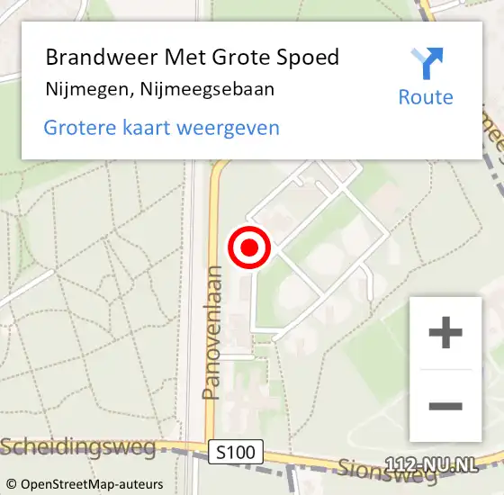 Locatie op kaart van de 112 melding: Brandweer Met Grote Spoed Naar Nijmegen, Nijmeegsebaan op 31 mei 2024 21:52