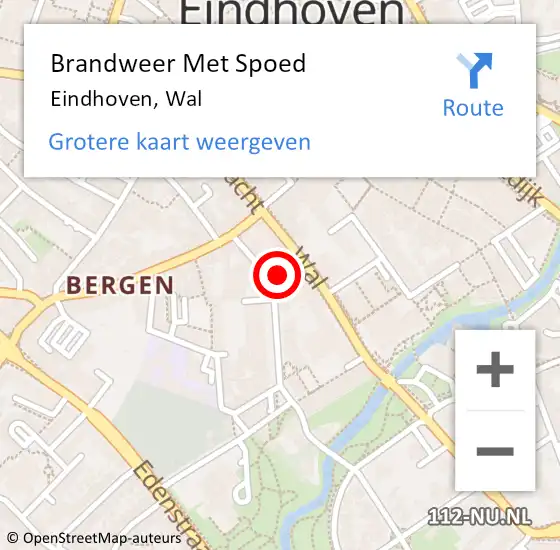 Locatie op kaart van de 112 melding: Brandweer Met Spoed Naar Eindhoven, Wal op 31 mei 2024 22:26