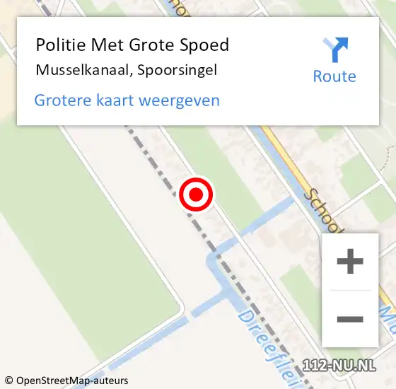 Locatie op kaart van de 112 melding: Politie Met Grote Spoed Naar Musselkanaal, Spoorsingel op 31 mei 2024 23:05