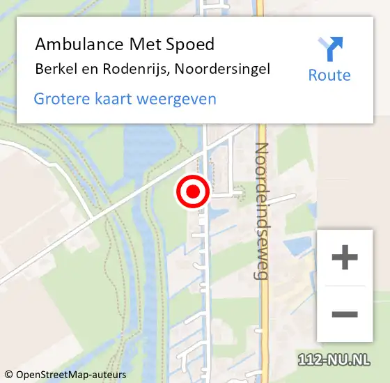 Locatie op kaart van de 112 melding: Ambulance Met Spoed Naar Berkel en Rodenrijs, Noordersingel op 31 mei 2024 23:52