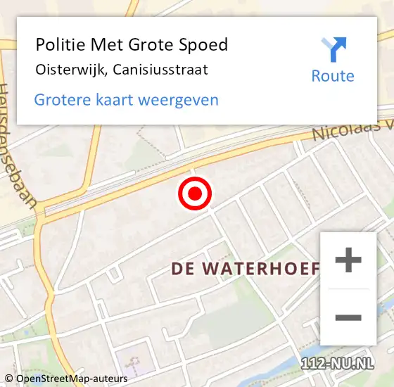 Locatie op kaart van de 112 melding: Politie Met Grote Spoed Naar Oisterwijk, Canisiusstraat op 1 juni 2024 00:11