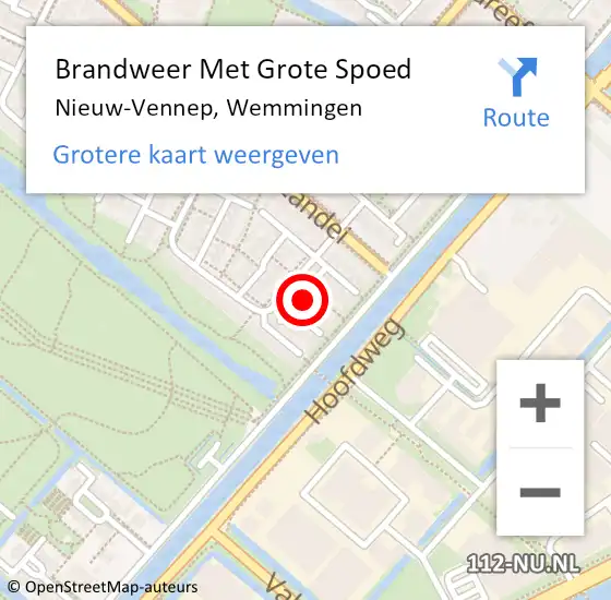 Locatie op kaart van de 112 melding: Brandweer Met Grote Spoed Naar Nieuw-Vennep, Wemmingen op 1 juni 2024 01:59