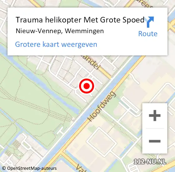 Locatie op kaart van de 112 melding: Trauma helikopter Met Grote Spoed Naar Nieuw-Vennep, Wemmingen op 1 juni 2024 02:59