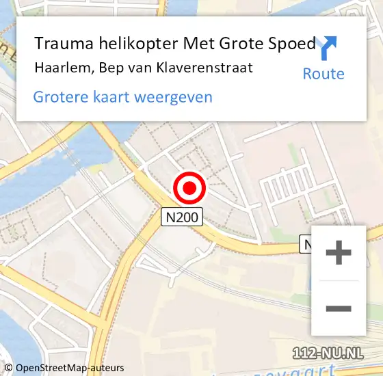 Locatie op kaart van de 112 melding: Trauma helikopter Met Grote Spoed Naar Haarlem, Bep van Klaverenstraat op 1 juni 2024 03:13
