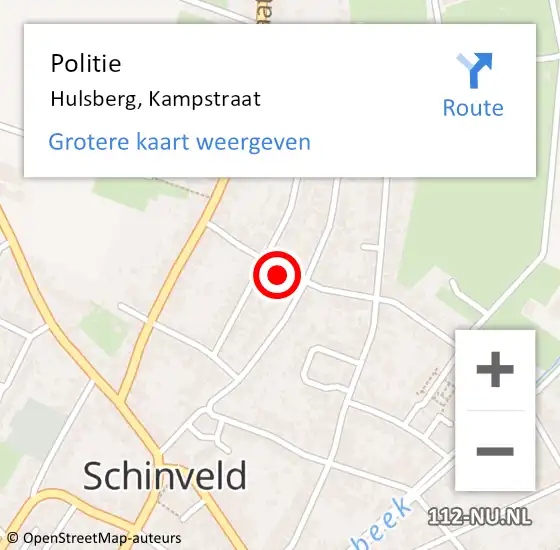 Locatie op kaart van de 112 melding: Politie Hulsberg, Kampstraat op 1 juni 2024 03:17