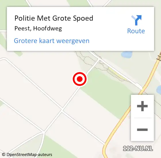 Locatie op kaart van de 112 melding: Politie Met Grote Spoed Naar Peest, Hoofdweg op 1 juni 2024 03:20