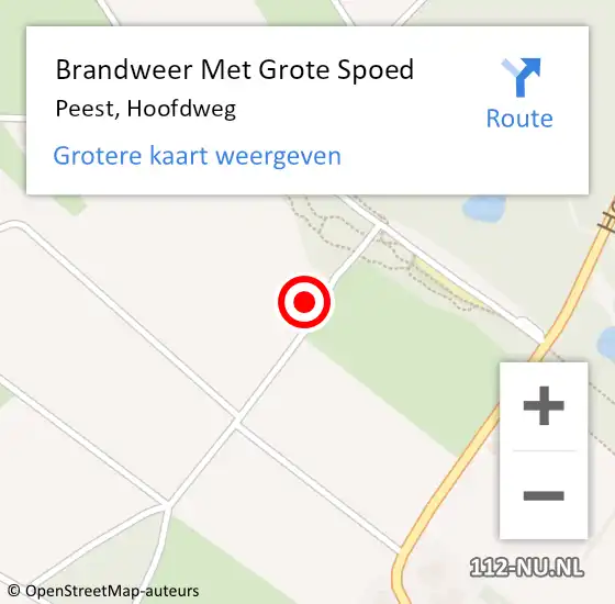 Locatie op kaart van de 112 melding: Brandweer Met Grote Spoed Naar Peest, Hoofdweg op 1 juni 2024 03:21