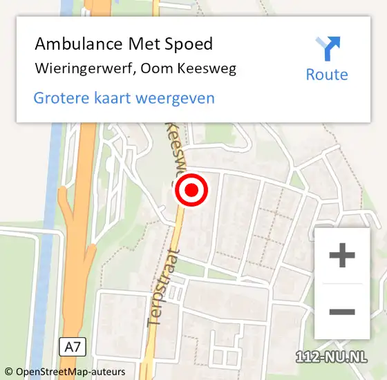 Locatie op kaart van de 112 melding: Ambulance Met Spoed Naar Wieringerwerf, Oom Keesweg op 1 juni 2024 03:21