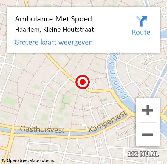 Locatie op kaart van de 112 melding: Ambulance Met Spoed Naar Haarlem, Kleine Houtstraat op 1 juni 2024 04:20