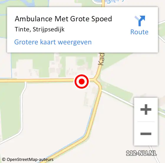 Locatie op kaart van de 112 melding: Ambulance Met Grote Spoed Naar Tinte, Strijpsedijk op 7 oktober 2014 21:47