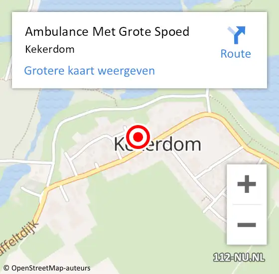 Locatie op kaart van de 112 melding: Ambulance Met Grote Spoed Naar Kekerdom op 1 juni 2024 07:15