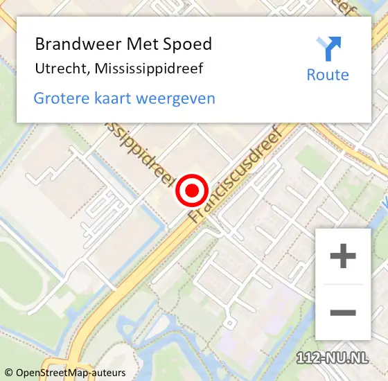 Locatie op kaart van de 112 melding: Brandweer Met Spoed Naar Utrecht, Mississippidreef op 1 juni 2024 07:41