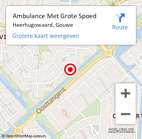 Locatie op kaart van de 112 melding: Ambulance Met Grote Spoed Naar Heerhugowaard, Gouwe op 1 juni 2024 07:43