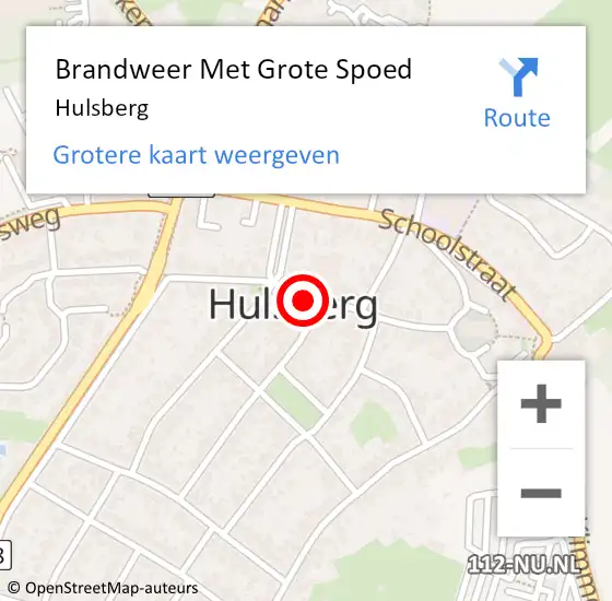 Locatie op kaart van de 112 melding: Brandweer Met Grote Spoed Naar Hulsberg op 1 juni 2024 08:27