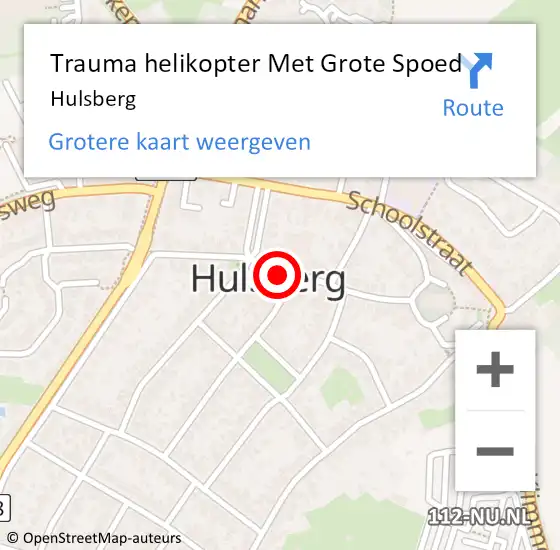 Locatie op kaart van de 112 melding: Trauma helikopter Met Grote Spoed Naar Hulsberg op 1 juni 2024 08:38