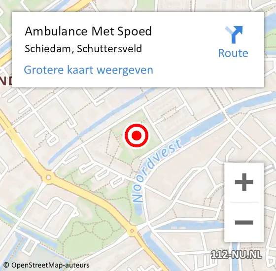 Locatie op kaart van de 112 melding: Ambulance Met Spoed Naar Schiedam, Schuttersveld op 1 juni 2024 08:53