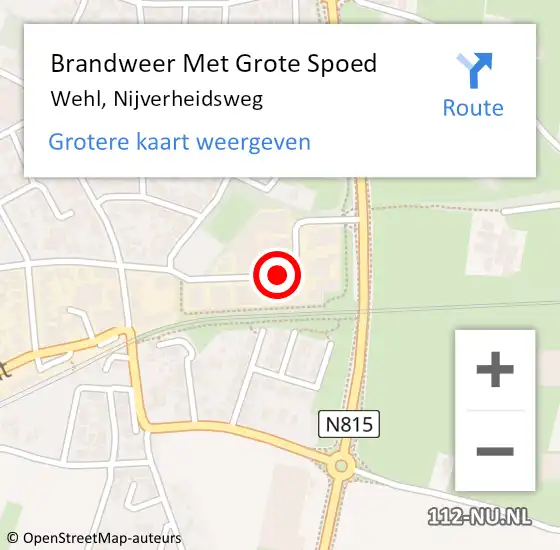 Locatie op kaart van de 112 melding: Brandweer Met Grote Spoed Naar Wehl, Nijverheidsweg op 1 juni 2024 09:12