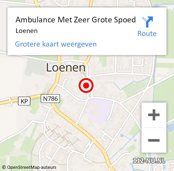 Locatie op kaart van de 112 melding: Ambulance Met Zeer Grote Spoed Naar Loenen op 1 juni 2024 10:08