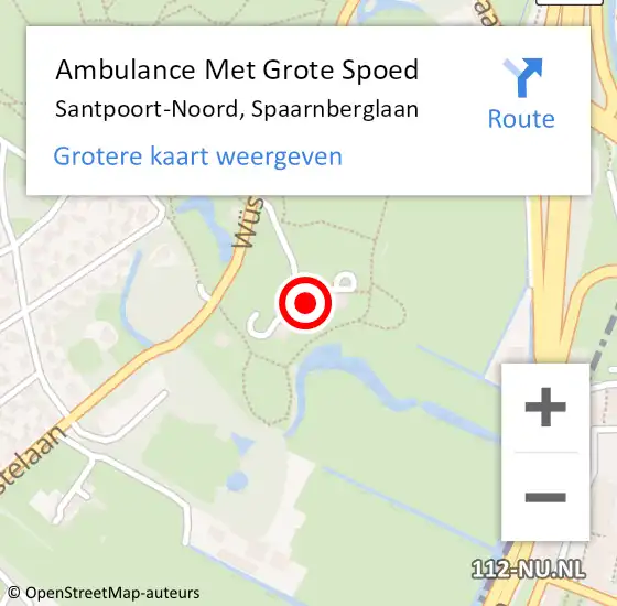 Locatie op kaart van de 112 melding: Ambulance Met Grote Spoed Naar Santpoort-Noord, Spaarnberglaan op 1 juni 2024 10:10