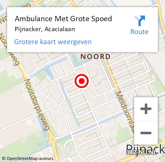 Locatie op kaart van de 112 melding: Ambulance Met Grote Spoed Naar Pijnacker, Acacialaan op 1 juni 2024 10:35