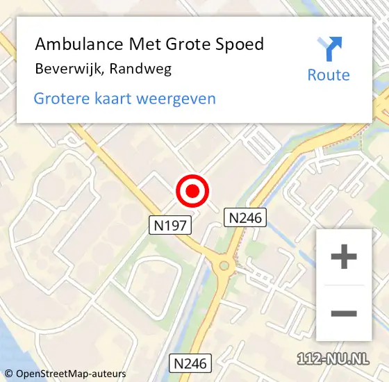 Locatie op kaart van de 112 melding: Ambulance Met Grote Spoed Naar Beverwijk, Randweg op 1 juni 2024 11:05